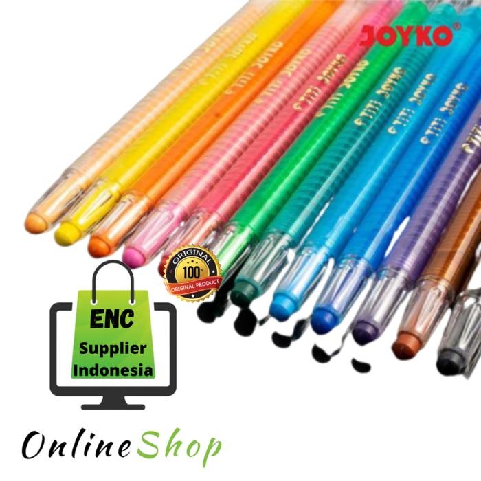 

Art - Joyko 24 W Crayon Oil Pastel Twist Panjang 24 Warna Putar 24W Per Set