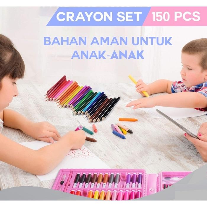 

Art - Mainan Edukasi Mewarnai Crayon 150 Pcs Kreatif Perlengkapan Menggambar Melukis Anak Full Set