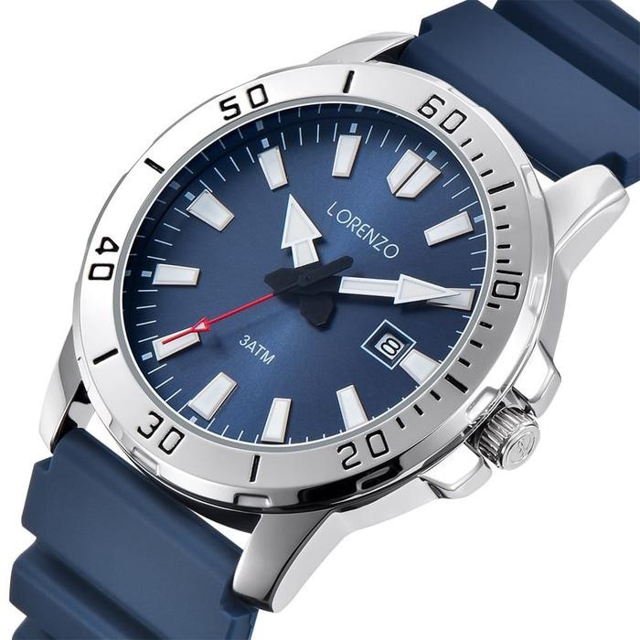Jam Tangan Pria Lorenzo 6105 Analog Tanggal Original Rubber