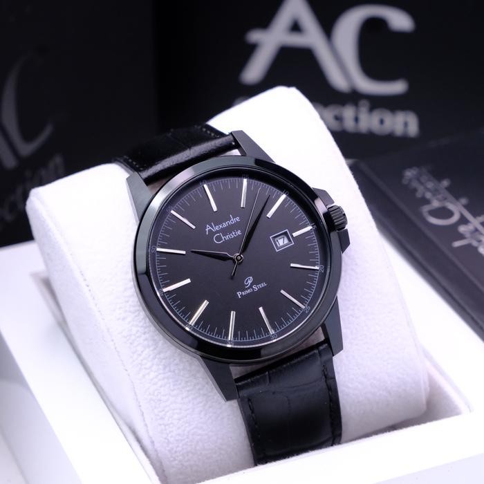 Alexandre Christie Ac 1008 Full Black Kulit Pria. Original