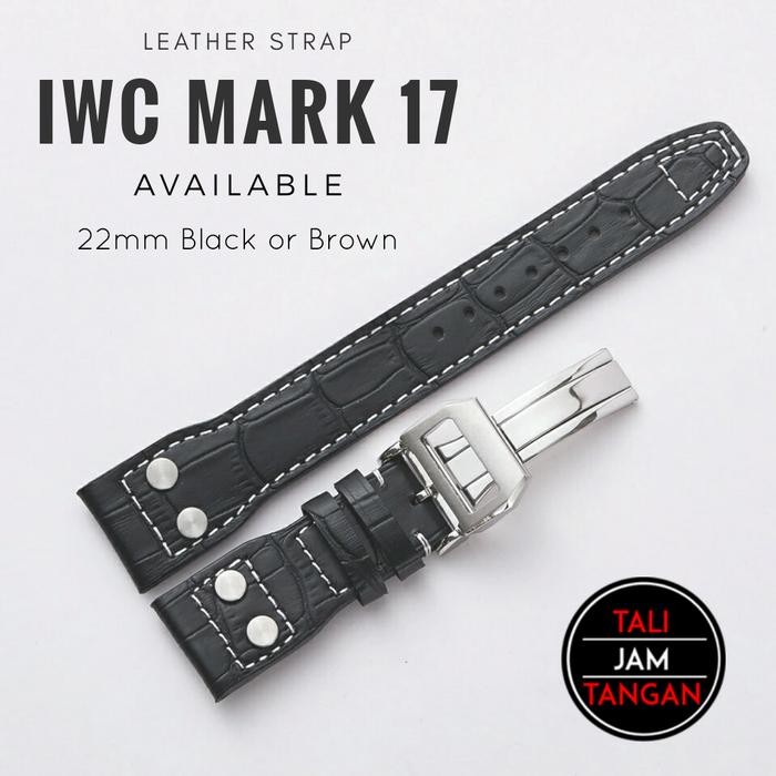 22Mm Iwc Mark 17 Leather Strap Tali Jam Tangan Kulit Asli Iwc