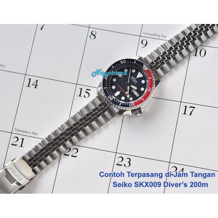 22Mm Rantai Jubilee For Seiko Skx007 Skx009 Skx011 After Market