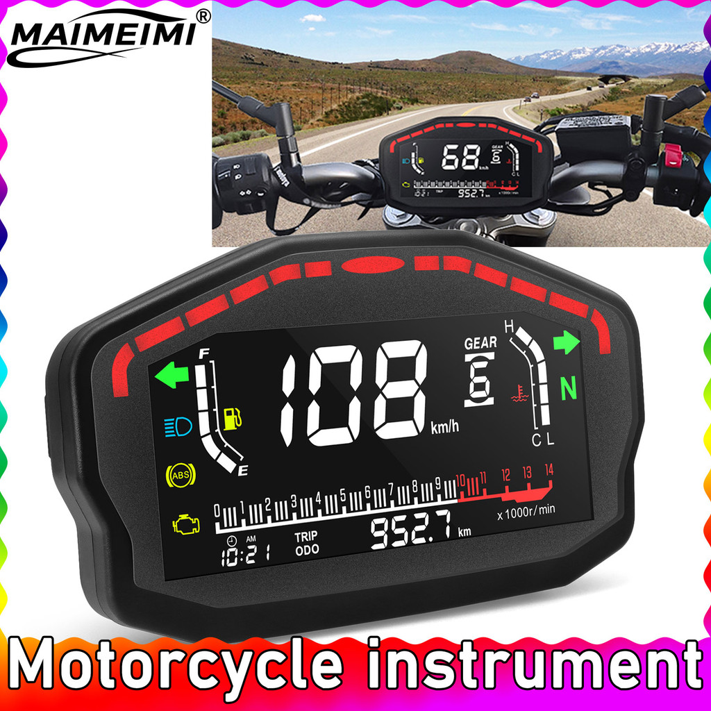 Speedometer Universal Motorcycle Lcd Digital 14000 Rpm Meter Motor Vehicle Odometer Motor Instrument