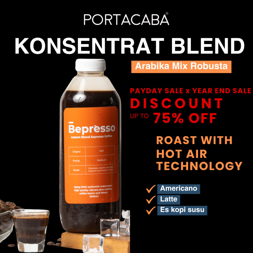 

Espresso Cair Kafein 1 Liter Minuman Kopi Susu Kekinian Kosentrat Coffee Blend Arabika Robusta