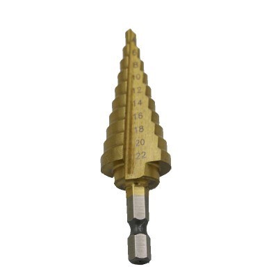 1PC Hex Titanium Step Cone Drill Bit 4-22MM Hole Cutter HSS 4241 For Sheet Metalworking Wood Drillin