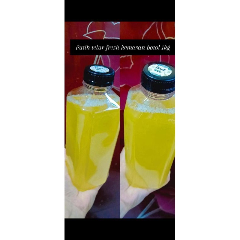 

Putih Telur Ayam Fresh Kemasan Botol 1kg Bandung