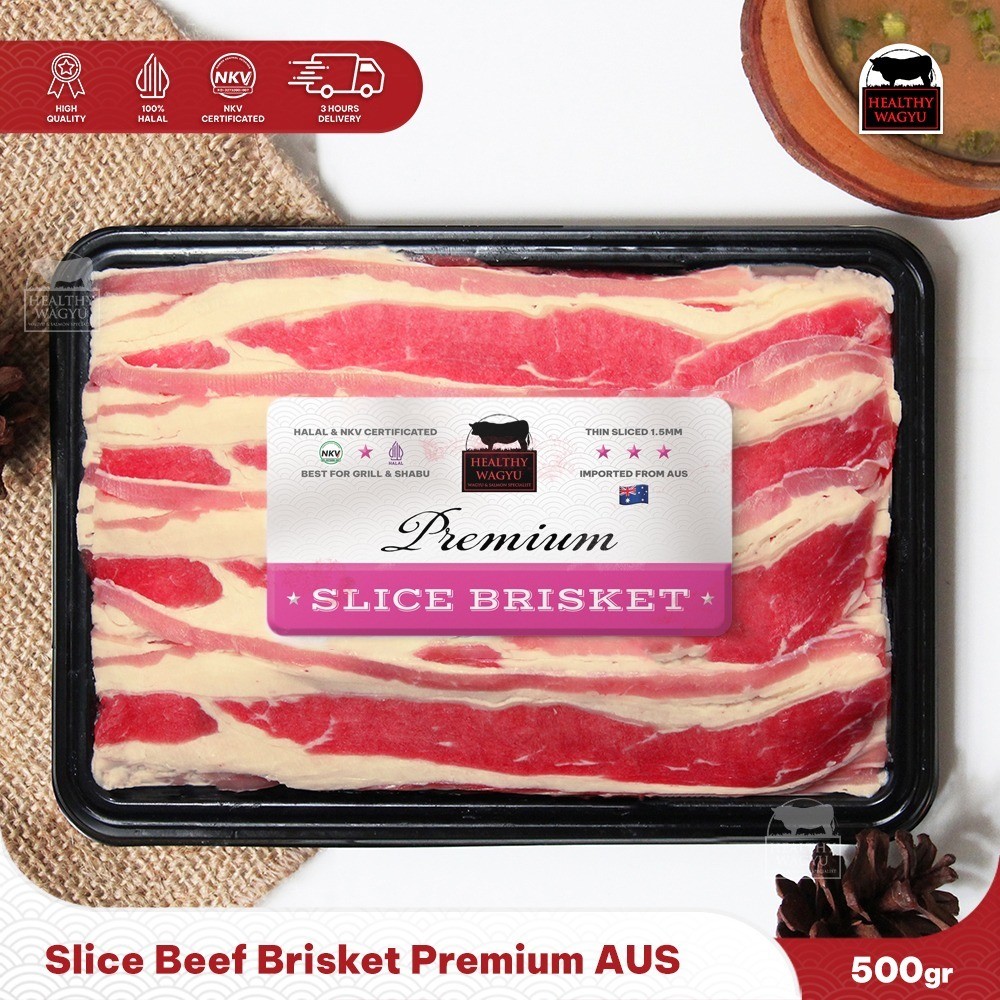 

Slice Beef AUS Shortplate Brisket Daging Yakiniku Shabu Sukiyaki Healthy Wagyu