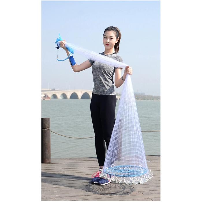 Jaring lempar 4.2M Jala Pancing ikan udang lempar siap pakai Throw Net