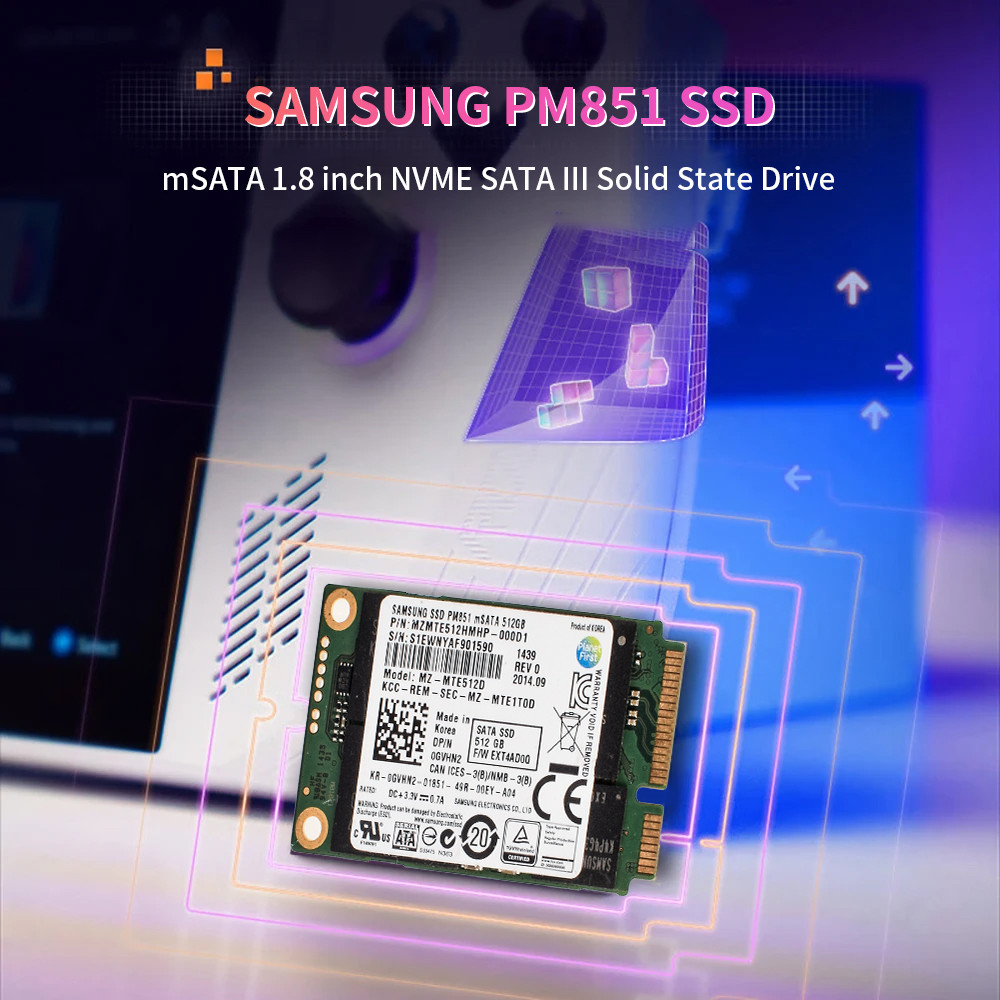 SAMSUNG PM851 SSD Internal Solid State Drive mSATA Internal SSD 128GB 256GB 512GB 1.8inch Nvme SATAI