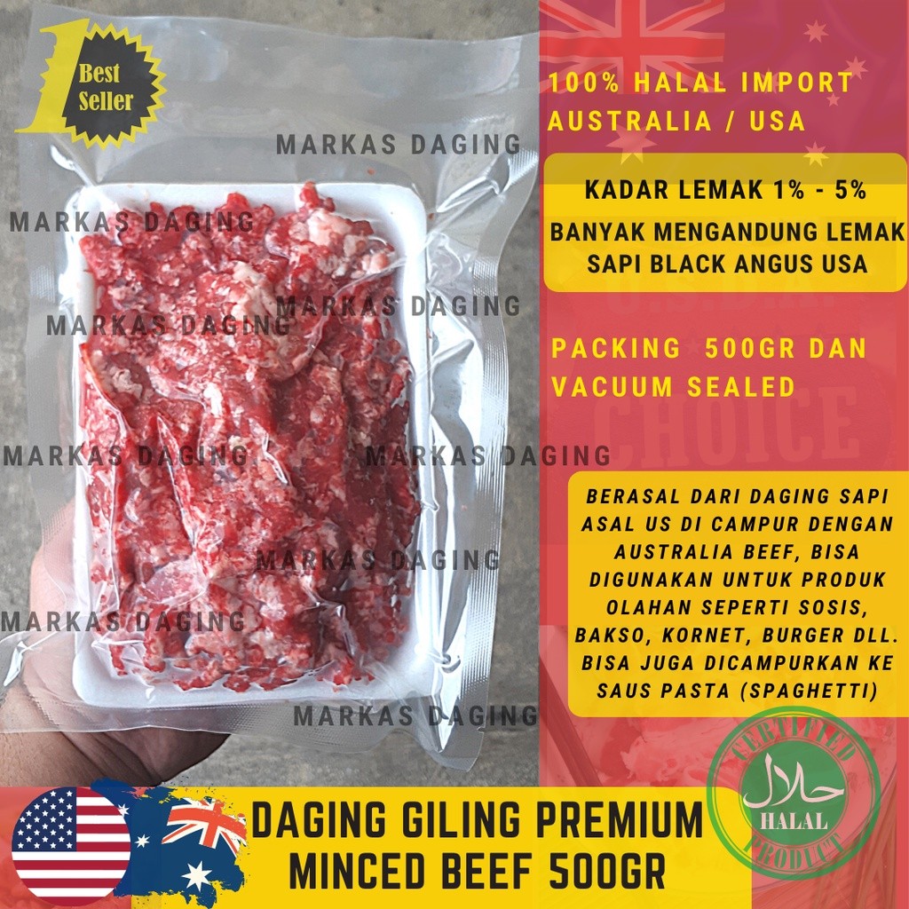 

Daging Sapi Giling / Minced Beef Meat 500gr