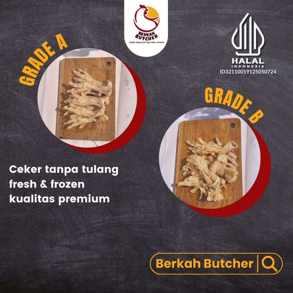 

Ceker Tanpa Tulang Halal Berkah Butcher Frozen