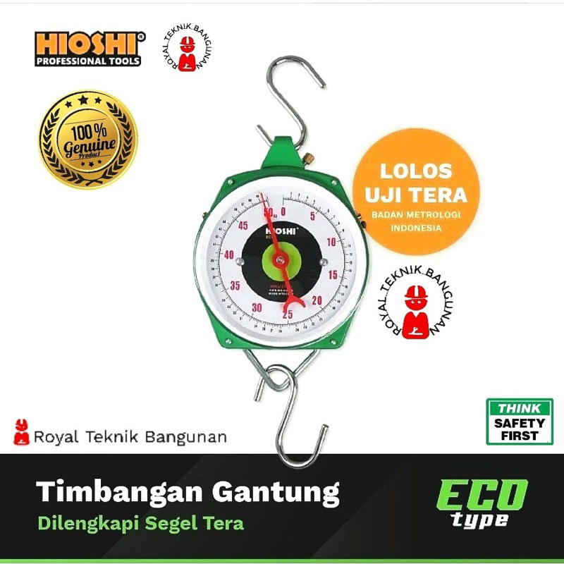 Timbangan Gantung Manual Jarum Analog 25 50 100 150 200 kg ECO HIOSHI / Ukur Berat Buah Sayur