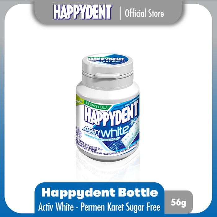 

Happydent Acti White Sugar Free Bottle 56g - Permen Karet Bebas Gula