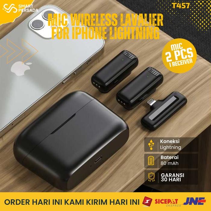 Mic Wireless Clip On iPhone Lightning Microphone Hp Vlog Podcast