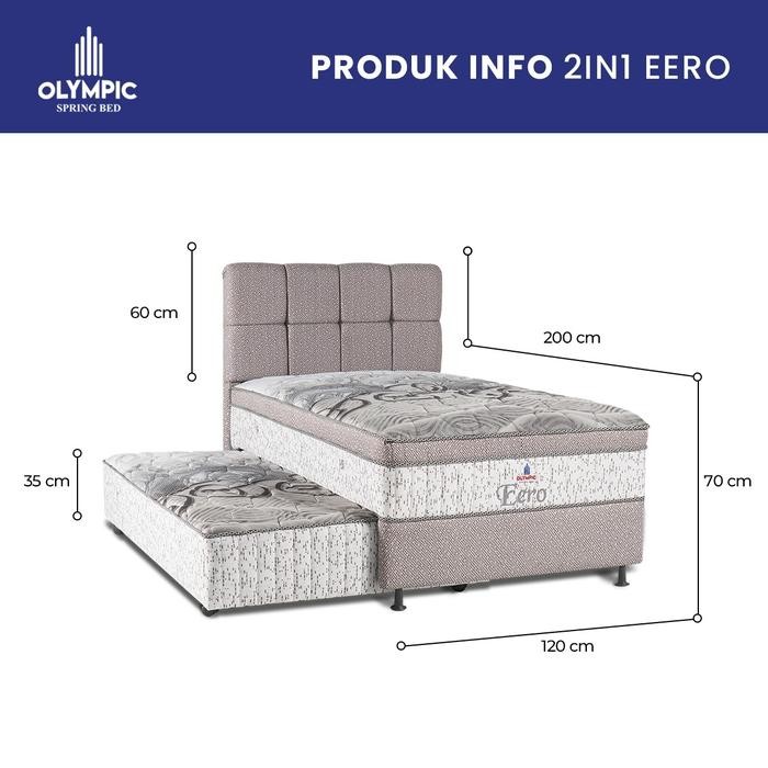 komeng Springbed 2in1 Fullset - Olympic Twin Eero (Free Bantal & Guling)