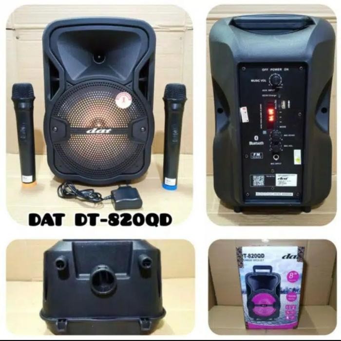 SPEAKER PORTABEL WIRELESS 8INCH DAT 820 QD ORIGINAL BERGARANSI
