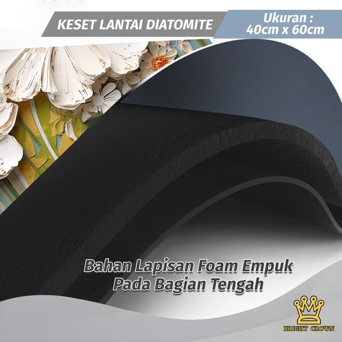 Terlaris Bright Crown Keset Batu / Keset Kaki Nyerap Air Diatomite Anti Slip
