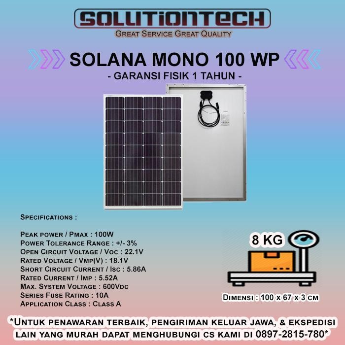 Limited Solana Solar Panel Mono 100Wp