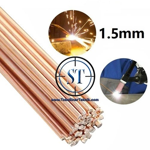 [YE] Kawat Las Patri Batang Tembaga Alloy Ukuran 1,5mm x 50cm Welding Cooper Pipa Kuningan 1.5mm