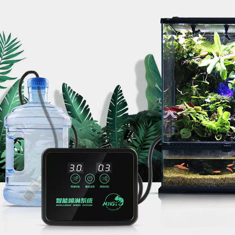 Pelembap Terarium Fogger Reptil Cerdas Pengatur Waktu Elektronik Kit Sistem Semprotan Hutan Hujan Ka