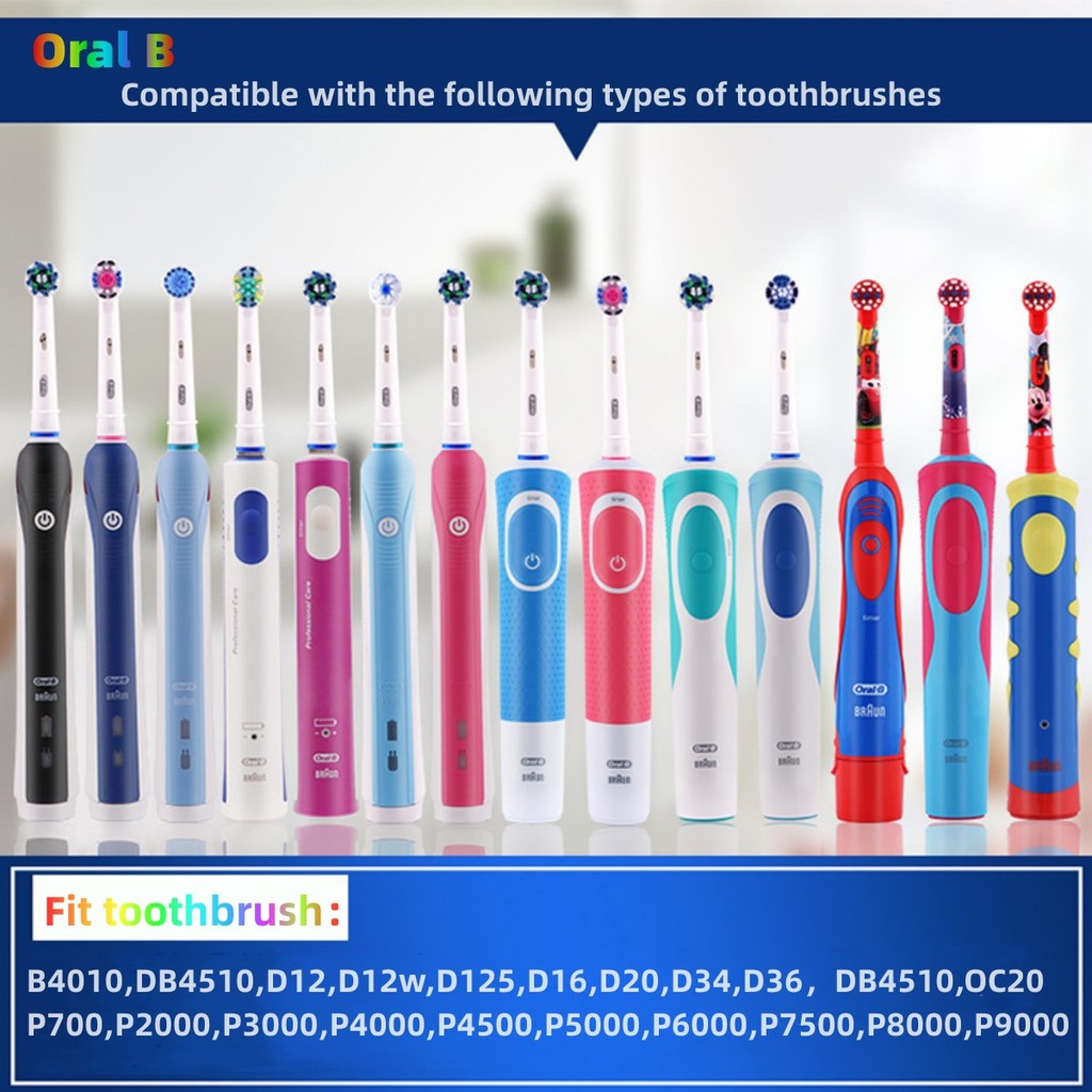 4 Buah Kepala Sikat Gigi Elektrik Seri Oral B Kepala Sikat Dapat Diganti untuk Nozel Oral-B Vitalita
