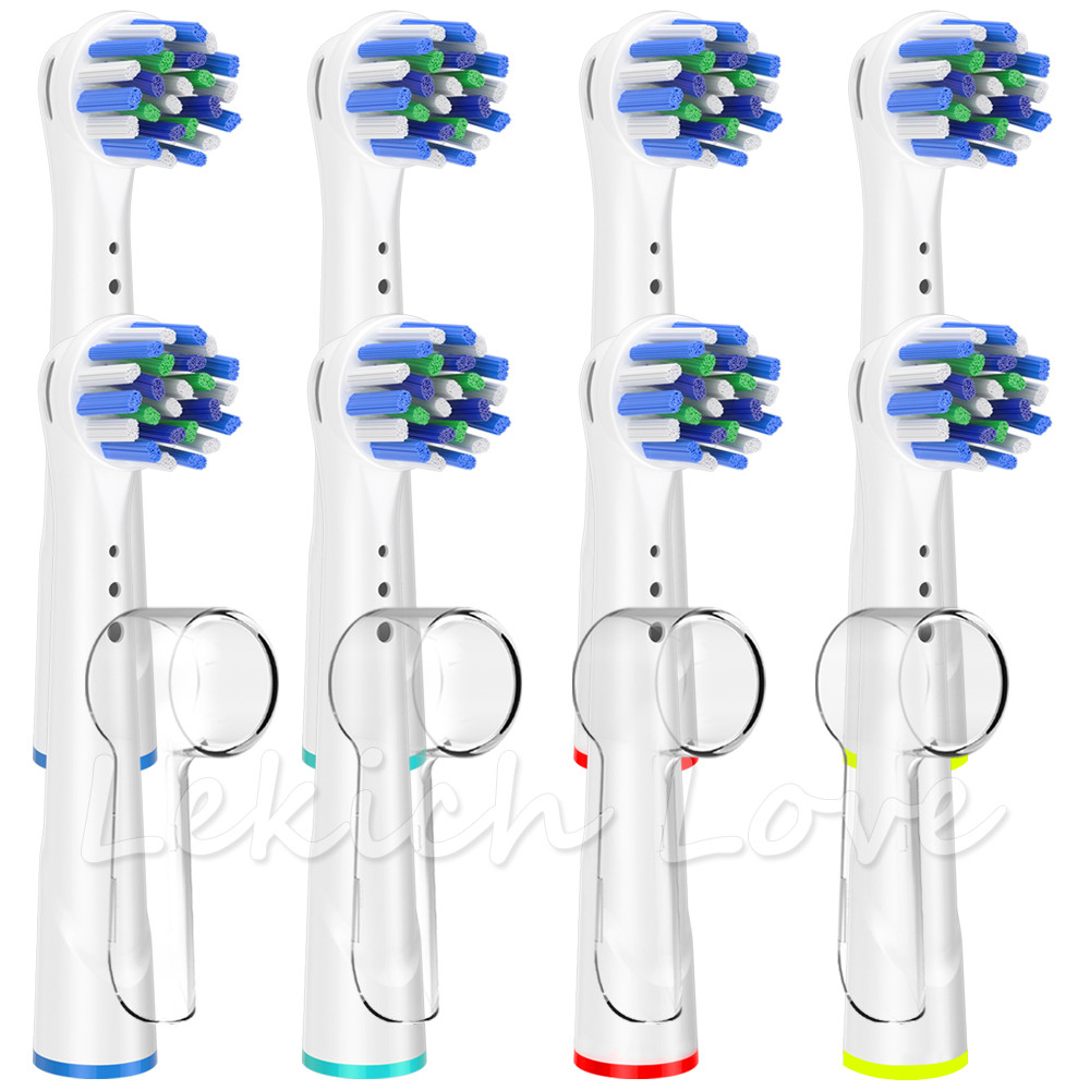 8 Buah Kepala Sikat Pengganti untuk Kepala Sikat Gigi Oral B dengan 4 Buah Penutup Kepala Cocok untu