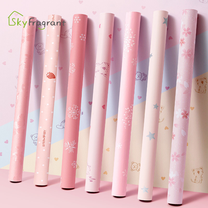 Ins Wallpaper Dekorasi Kamar Anak Perempuan, Stiker Dinding Tahan Air Berperekat, Stiker Dekorasi Ru