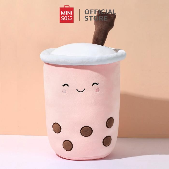 MINISO Boneka Boba Lucu Mainan Mewah Boba Milk Tea Lembut Boneka Anak