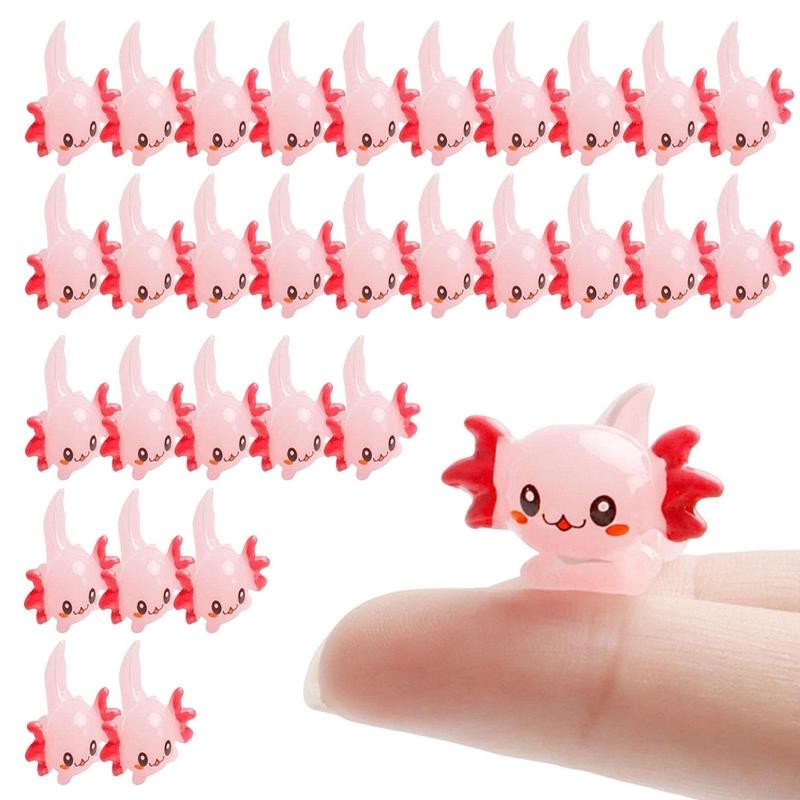 30 Buah Dekorasi Patung Axolotl Resin Mini Desain Bentuk Hidup Patung Hewan Kecil Kerajinan DIY untu
