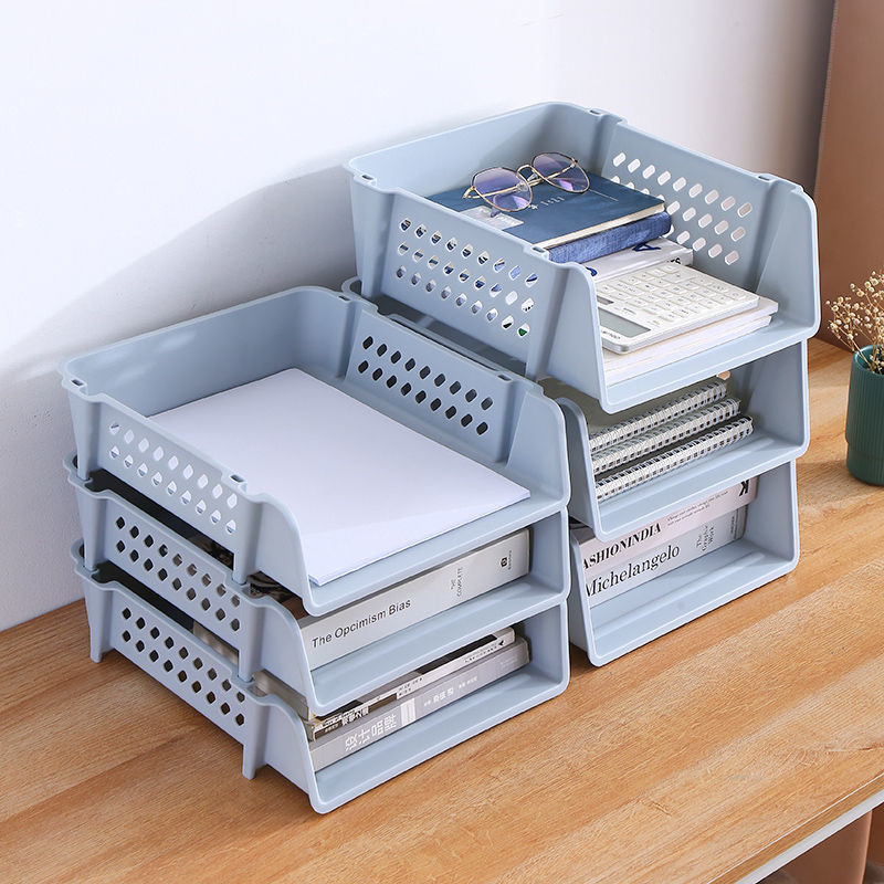 A4 Multi-layer File Tray Organizer Dokumen Kertas Organizer Rak Plastik Rak Buku Penyimpanan Pemegan