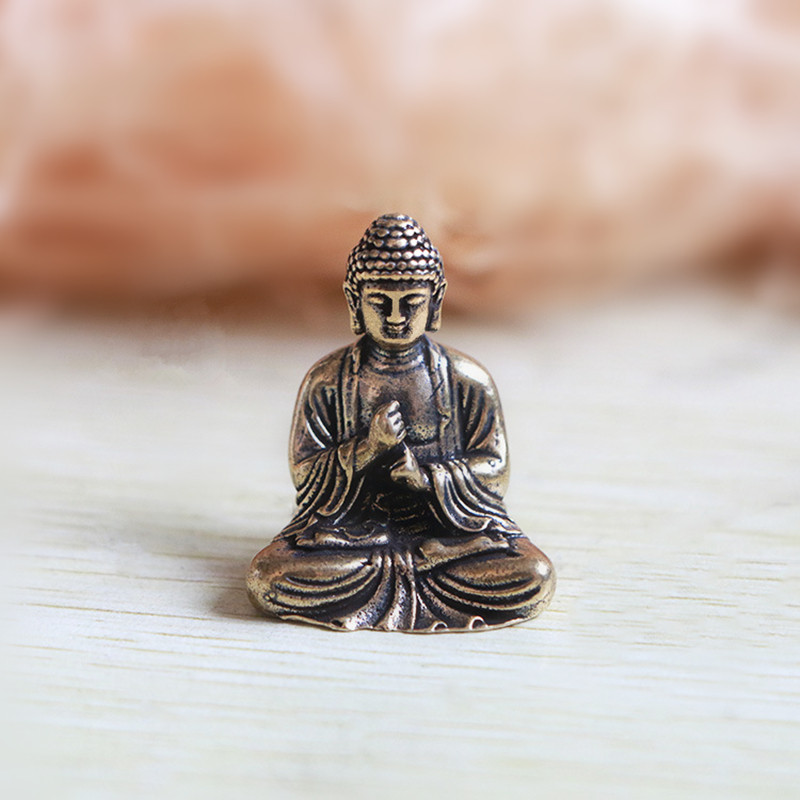 Miniatur Vintage Kuningan Patung Buddha Saku Duduk Sosok Buddha Patung Hindu Patung Rumah Ornamen De