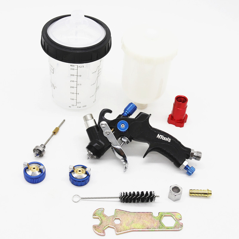 Pistol Semprot 1.0MM dan Kit Nosel 0.8MM Pistol Cat Udara Tangki 400CC/250CC dengan Cangkir Pencampu