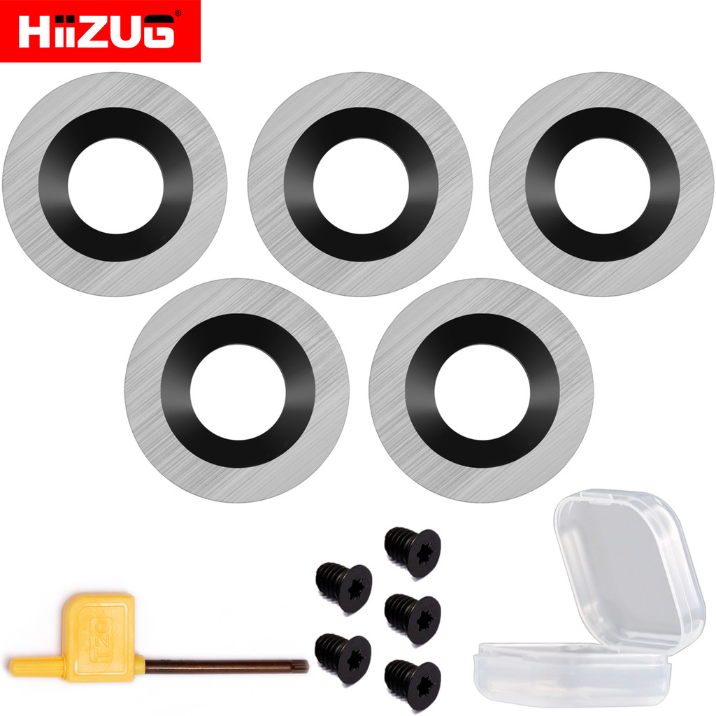 Pisau Pemotong Sisipan Karbida 15Mm Pengganti Bulat untuk Alat Pembubut Kayu Bubut Kasar 5 Buah