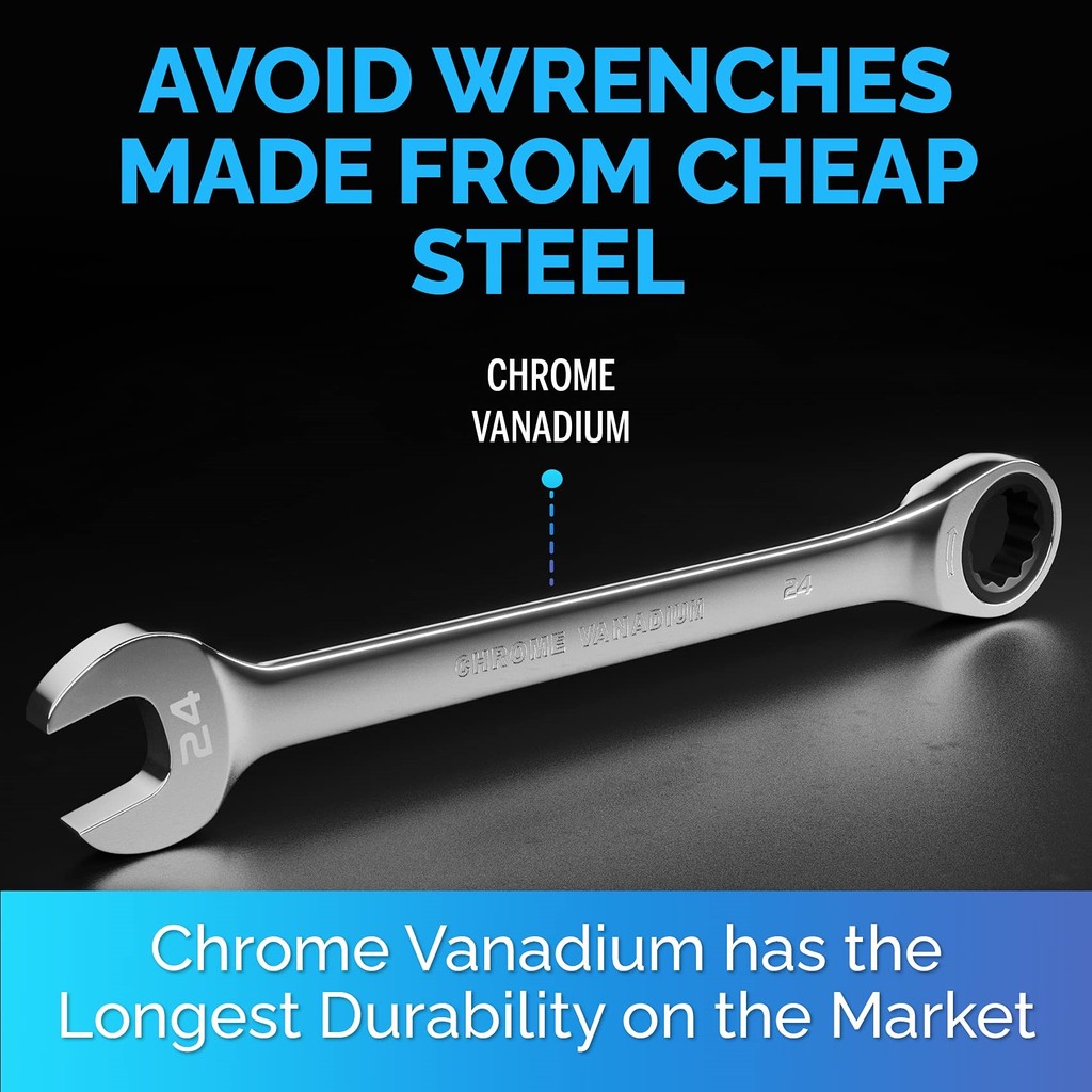 1 Buah Set Kunci Pas Kombinasi Ratchet Perkakas Tangan untuk Perbaikan Mobil Kunci Pas Ratchet Satu 