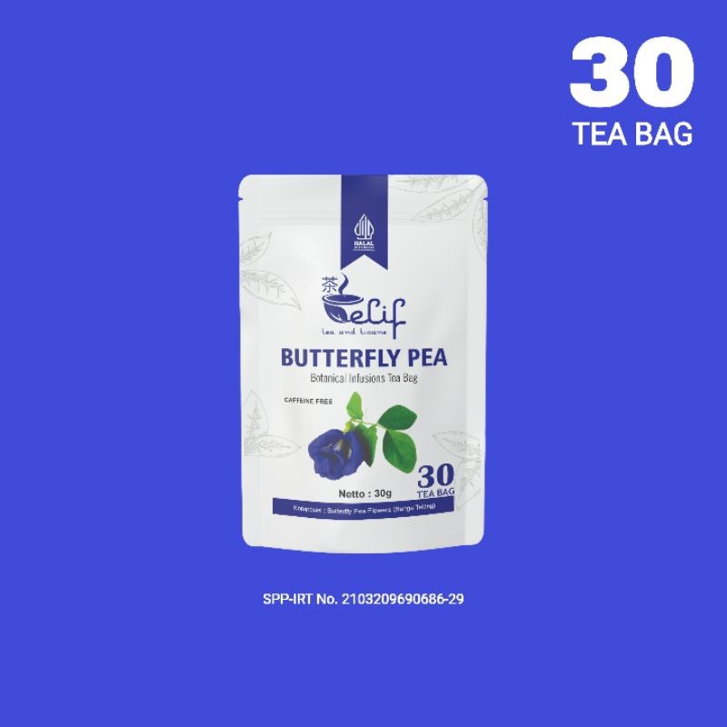 

ELIF TEA AND TISANE Butterfly Pea Tea Teh Bunga Telang 30 Tea Bag [PREMIUM]