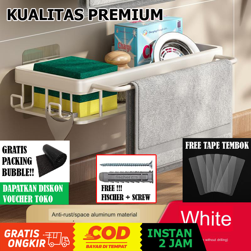 Ready Stock Rak Wastafel Premium Tempat Sabun Cuci Piring Holder Stainless Steel Rak Sabun Cuci