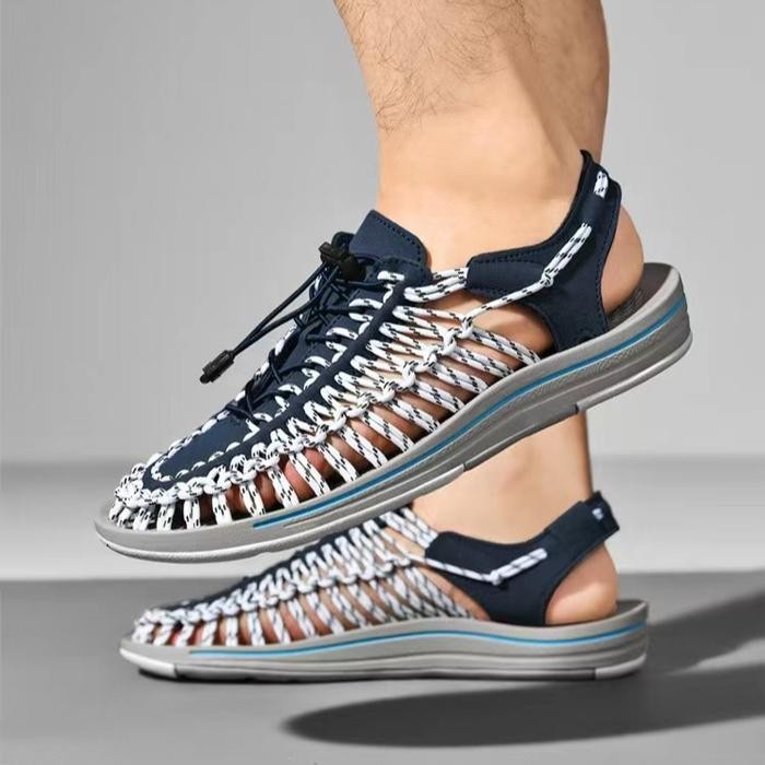 PREMIUM Sandal Pria Jaring Gunung Travelling Anti Slip Ringan Sendal Jepit GS-SP12 Karet