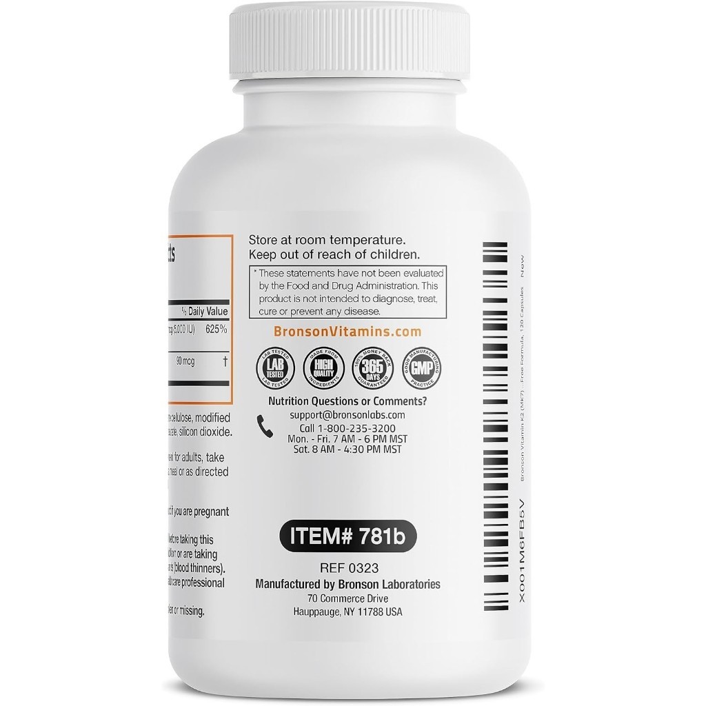 Bronson K2 D3 Bronson Vitamin K2 D3 0 IU 120 tabs Bronson D3 K2 Bone & Health Support