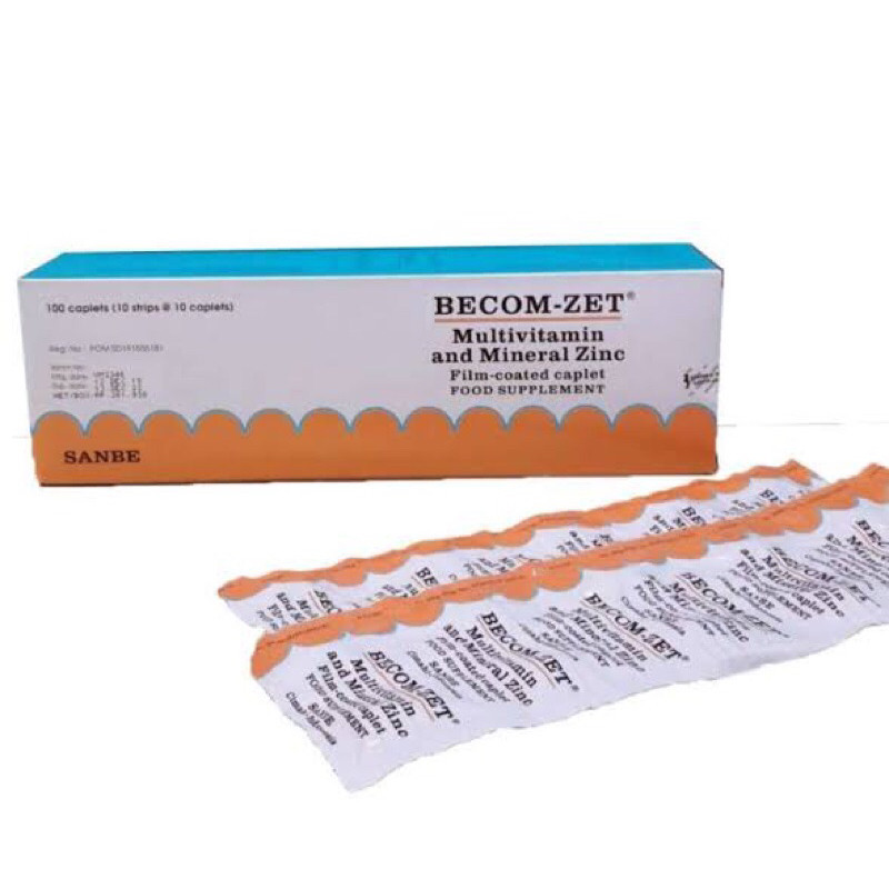 Becom Zet 1 Box 10 Strip (Isi 100 Tablet) / Multivitamin & Mineral
