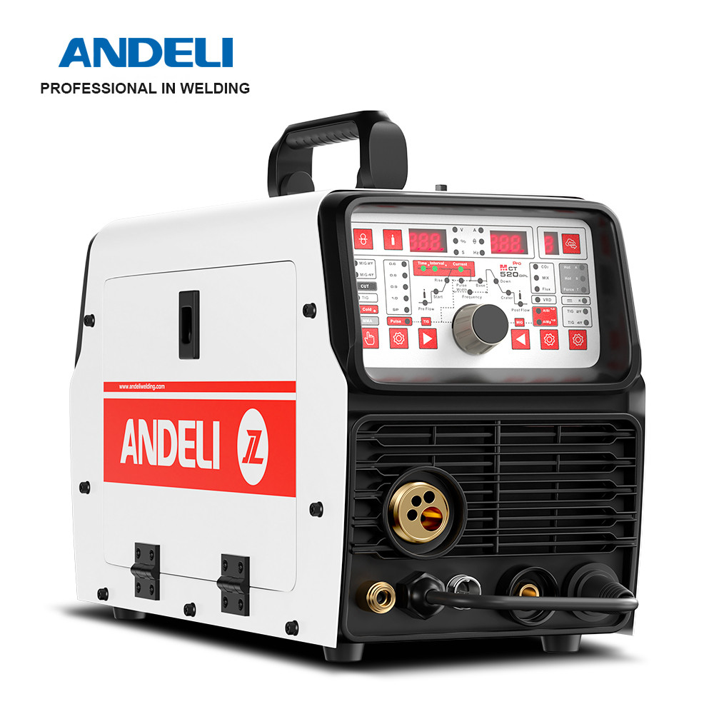 ANDELI 220V MIG Welder MIG/TIG/MMA/CUT/COLD Welding Inverter Mesin Las Semi-otomatis Aluminium Tukan