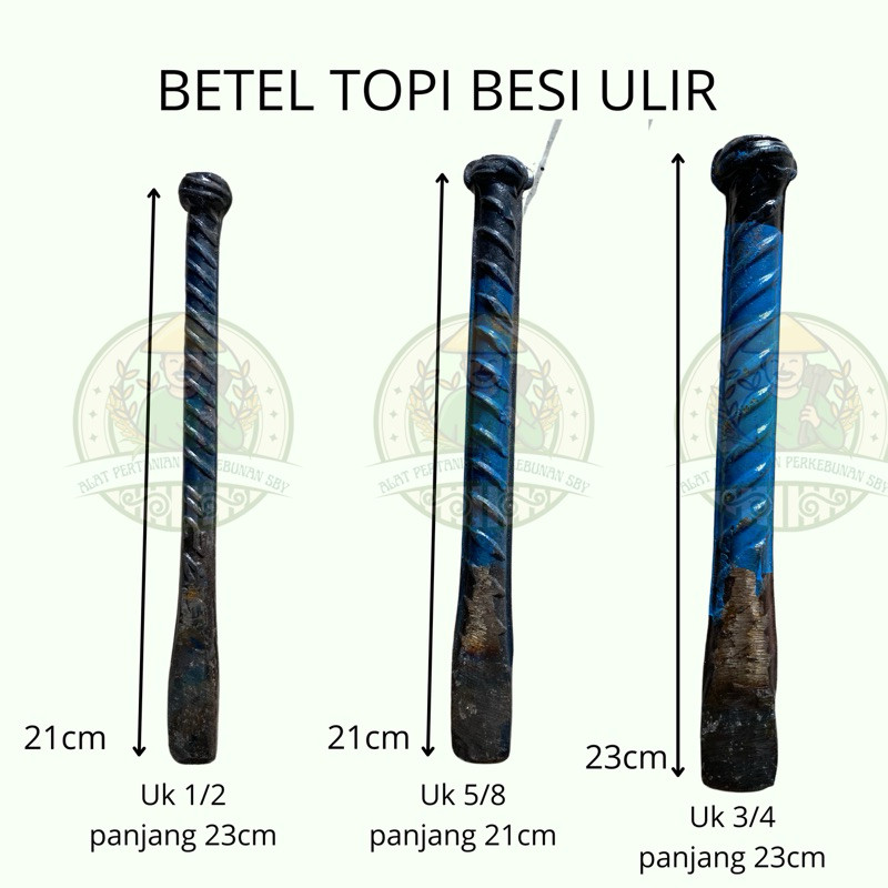 BETEL TOPI PAHAT BETON BESI ULIR BAJA