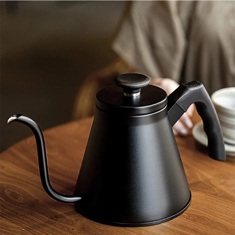 Stainless Steel Simple Straight Hand Brewing Water Boiler Coffee Pot Household Flat Bottom Pot Induc