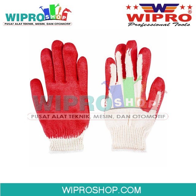 Wipro Sarung Tangan Katun Kombinasi Karet Merah Terlaris