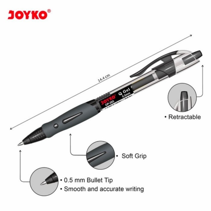 

1 PAK / 12 PCS Ballpoint Gel Pen Joyko GP-265 Q Gel