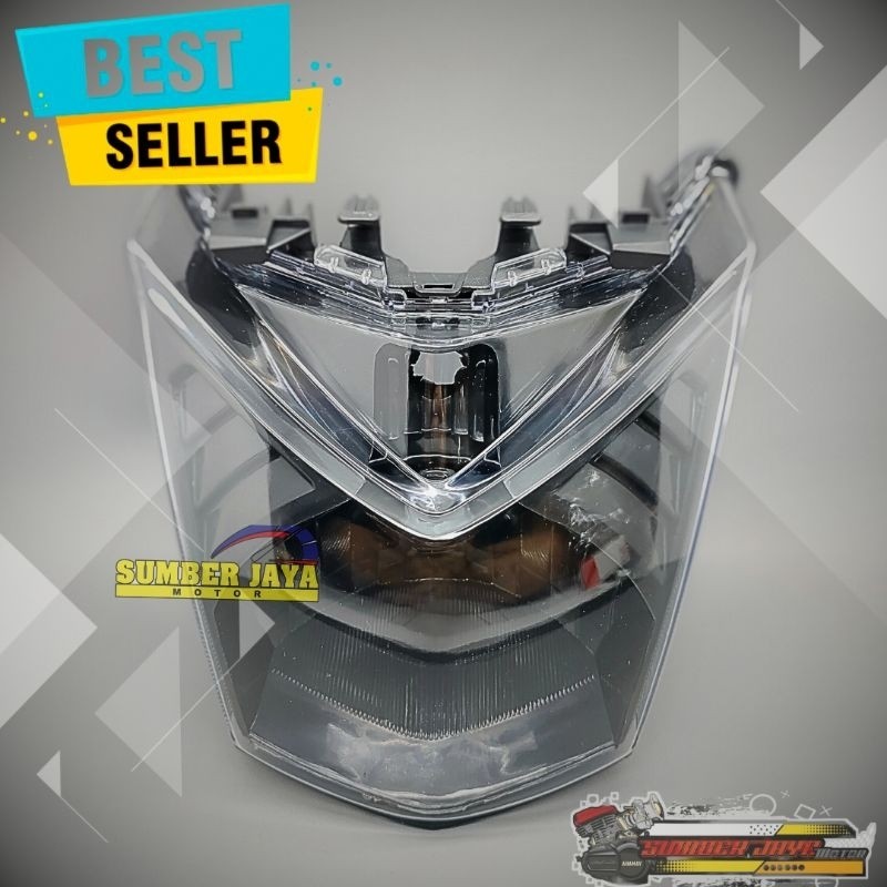 reflektor lampu depan beat fi 2012-2016 custome hitam bahan lampu led biled