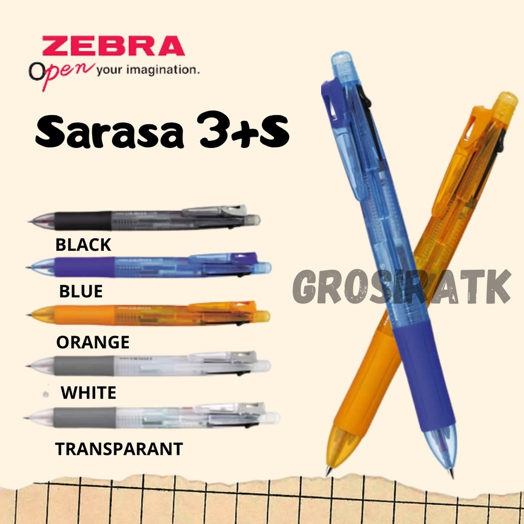 

Zebra Sarasa 3+S Multifungsi Gel Pen / Pulpen Plus Pensil / Pulpen Multifungsi / Pulpen Warna warni