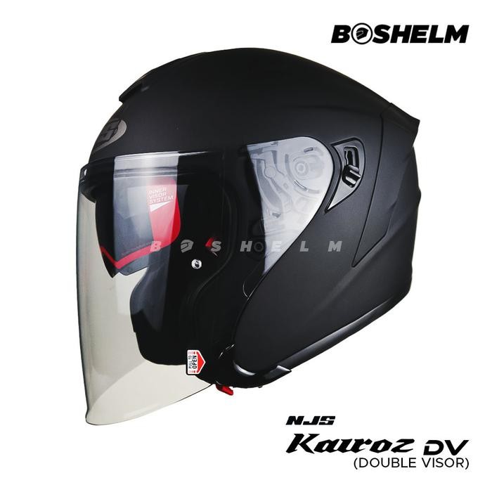 Helm NJS Kairoz SOLID Double Visor Helm Half Face SNI