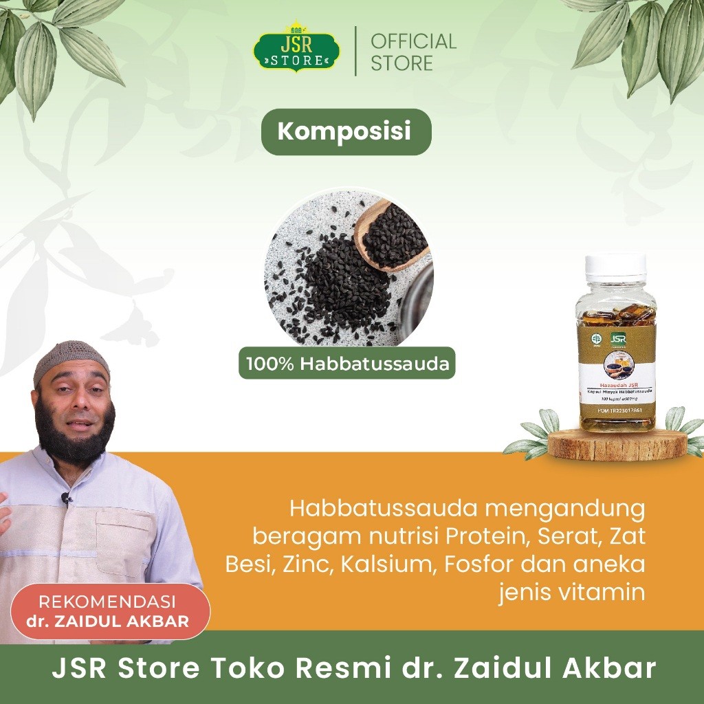 Habbatussauda Oil JSR Rekomendasi dr Zaidul Akbar - 100 Kapsul