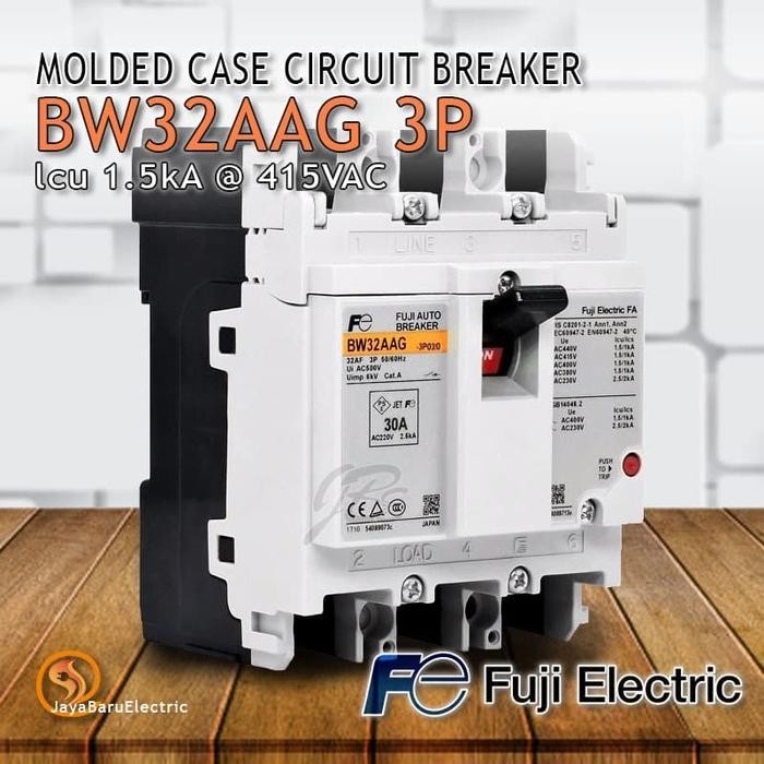 Breaker Mccb Fuji Bw32 Bw32Aag Bw32-Aag 3P 3A 5A 10A 15A 20A 30A