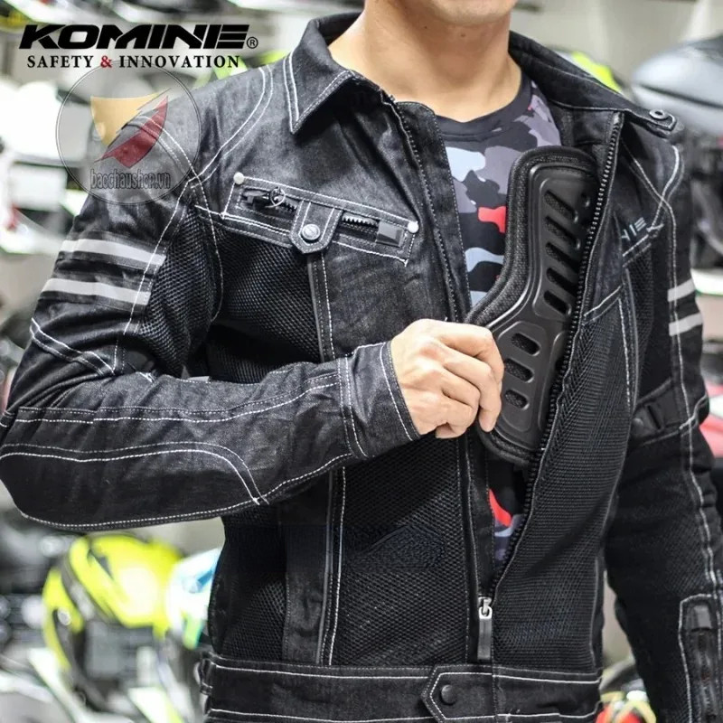 KOMINE JK006 Jacket Spring Breathable Denim Mesh Racing Ride High-performance Drop Resistance Clothi